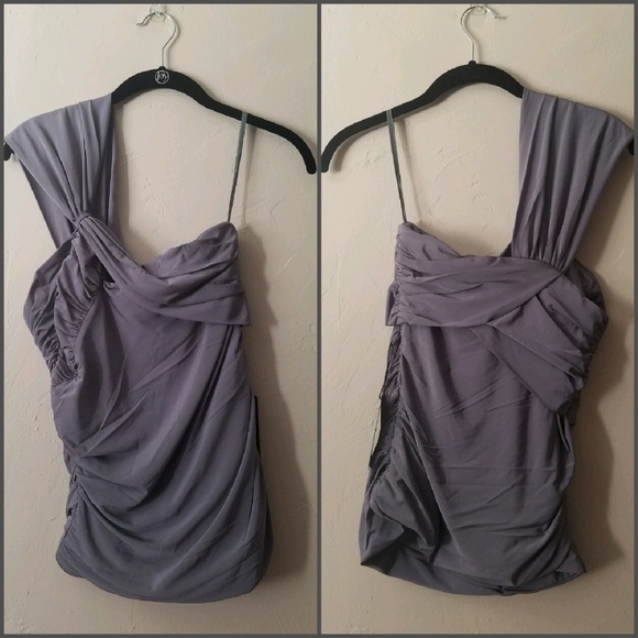 😍 L.A.M.B. STRETCH KNIT DRAPE BUSTIER TOP - Picture 3 of 8